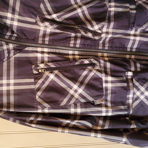 EUC Air Jordan jacket windbreaker size medium gray black white checkered - Picture 3 of 7